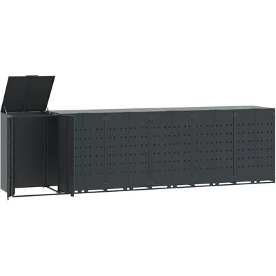 vidaXL Container voor 6 vuilnisbakken - Staal - Duurzaam - Tuin vidaXL Container voor 6 vuilnisbakken - Staal - Duurzaam - Tuin