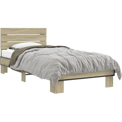vidaXL Sonoma Oak Bed Frame - Support for 120x200 cm Mattress vidaXL Sonoma Oak Bed Frame - Support for 120x200 cm Mattress