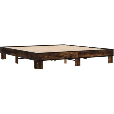 vidaXL Bed Frame Smoked Oak - Bed Frame vidaXL Bed Frame Smoked Oak - Bed Frame