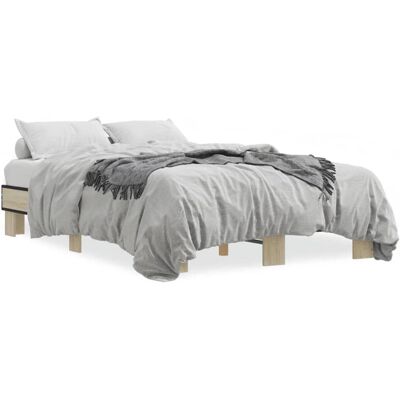 Estructura de cama Sonoma Roble 150x200 cm - Madera y Metal Estructura de cama Sonoma Roble 150x200 cm - Madera y Metal