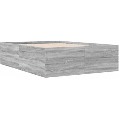 vidaXL Cadre de lit Gris Sonoma 140x200 cm - Structure de lit - Publicité vidaXL Cadre de lit Gris Sonoma 140x200 cm - Structure de lit - Publicité