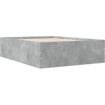 vidaXL Bed Frame Grey 140x190cm Modern Support - Bed Frame vidaXL Bed Frame Grey 140x190cm Modern Support - Bed Frame
