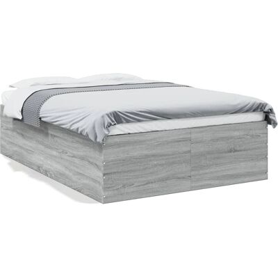 vidaXL Sänkykehys Harmaa Sonoma - Järjestetty puu 140x190cm vidaXL Sänkykehys Harmaa Sonoma - Järjestetty puu 140x190cm