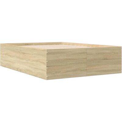 vidaXL Eikenhouten Bedframe Sonoma - 120x190 cm, Modern Support vidaXL Eikenhouten Bedframe Sonoma - 120x190 cm, Modern Support
