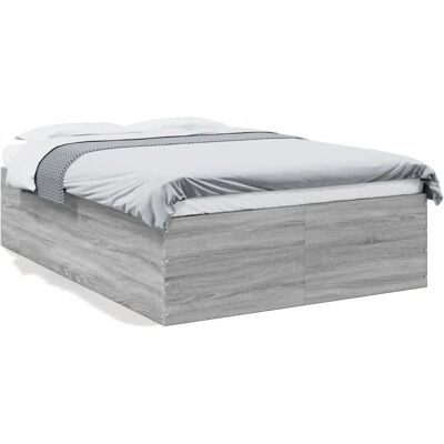vidaXL Harmaa Sonoma 120x190 cm Sänkykehys - Moderni Puinen Tuki vidaXL Harmaa Sonoma 120x190 cm Sänkykehys - Moderni Puinen Tuki