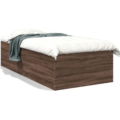 vidaXL Bettgestell Braun Eiche 75x190 cm - Bettgestell vidaXL Bettgestell Braun Eiche 75x190 cm - Bettgestell