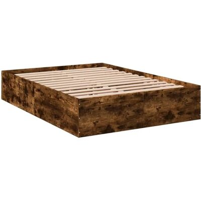 vidaXL Bed Frame Smoked Oak 120x200 cm vidaXL Bed Frame Smoked Oak 120x200 cm