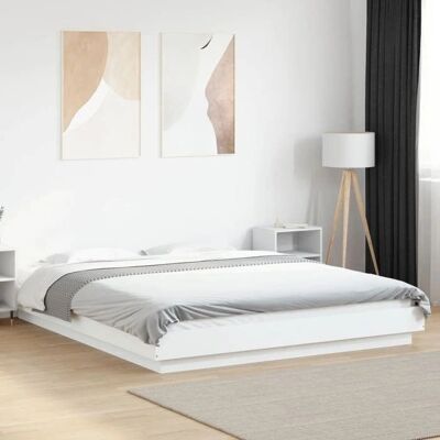 vidaXL Weißes Bettgestell 160x200 cm - Bettart vidaXL Weißes Bettgestell 160x200 cm - Bettart
