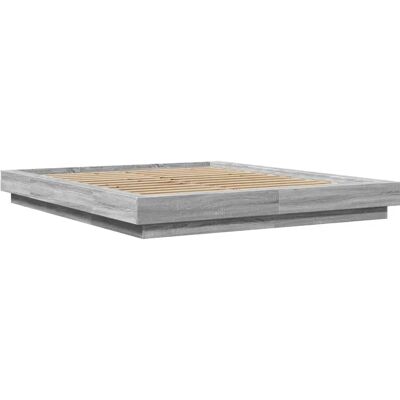 vidaXL Graues Sonoma Bettgestell - 150x200 cm - Modernes Design vidaXL Graues Sonoma Bettgestell - 150x200 cm - Modernes Design