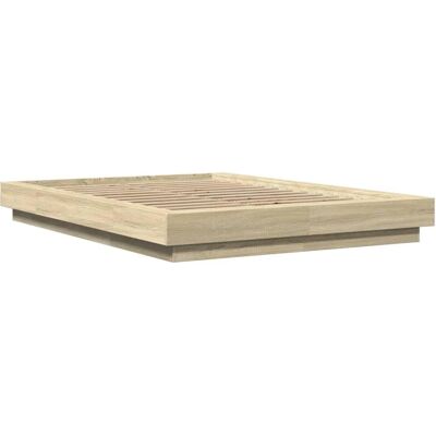 vidaXL Sonoma Oak Bed Frame - Supports 140x190 cm Mattress vidaXL Sonoma Oak Bed Frame - Supports 140x190 cm Mattress