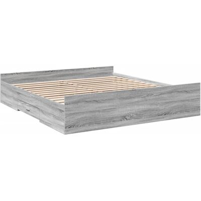 vidaXL Graues Sonoma Bettgestell mit Schubladen - Bett Typ vidaXL Graues Sonoma Bettgestell mit Schubladen - Bett Typ