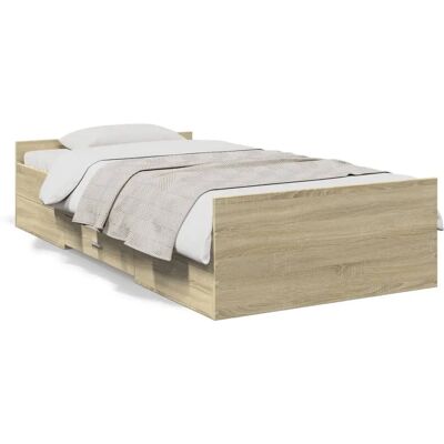 VidaXL Sonoma Oak Bed Frame with Drawers - Bed Type VidaXL Sonoma Oak Bed Frame with Drawers - Bed Type
