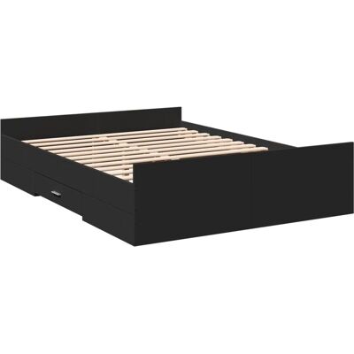 vidaXL Bed Frame with Drawers - 120x190 cm - Black - Bed Type vidaXL Bed Frame with Drawers - 120x190 cm - Black - Bed Type