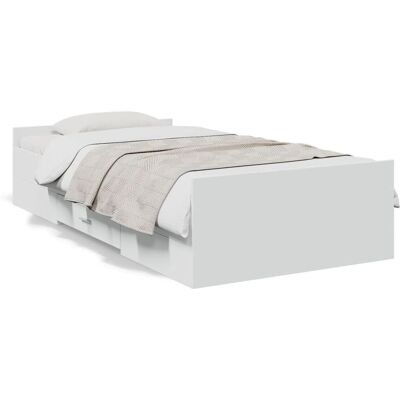 vidaXL Hvid 75x190cm Sengestel med Skuffer - Sengebund Sonoma Eg vidaXL Hvid 75x190cm Sengestel med Skuffer - Sengebund Sonoma Eg