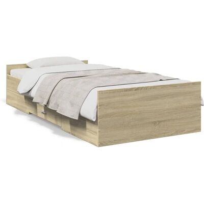vidaXL Bettgestell mit Schubladen - Sonoma Eiche - 75x190 cm - Bettgestell vidaXL Bettgestell mit Schubladen - Sonoma Eiche - 75x190 cm - Bettgestell