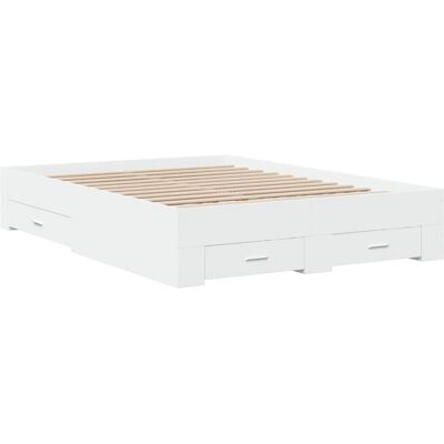 vidaXL Weiß 140x190 cm Bettgestell mit Schubladen - Bettart vidaXL Weiß 140x190 cm Bettgestell mit Schubladen - Bettart
