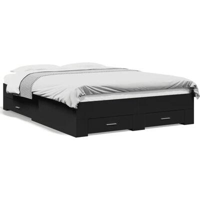 vidaXL 3280406 Zwart bedframe met lades - Soort bed vidaXL 3280406 Zwart bedframe met lades - Soort bed