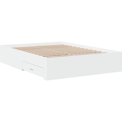 vidaXL Bed Frame with Drawers - Bed Base White 120x190 cm vidaXL Bed Frame with Drawers - Bed Base White 120x190 cm