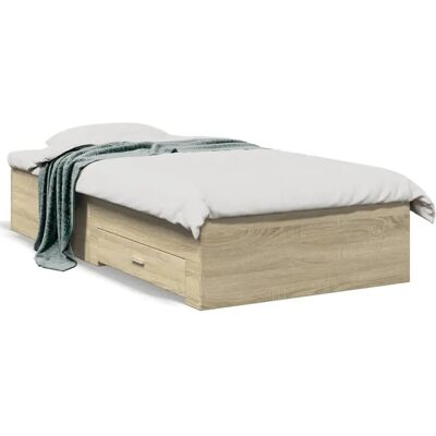 vidaXL Bed Frame with Drawers - Bed Base 100x200 cm - Modern Storage Bed vidaXL Bed Frame with Drawers - Bed Base 100x200 cm - Modern Storage Bed
