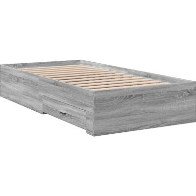 vidaXL Bettgestell mit Schubladen - Modernes Grau Sonoma 100x200 cm vidaXL Bettgestell mit Schubladen - Modernes Grau Sonoma 100x200 cm