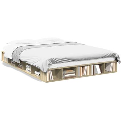 vidaXL Bed Frame Brown Oak - Support 150x200cm - Bed Frame vidaXL Bed Frame Brown Oak - Support 150x200cm - Bed Frame