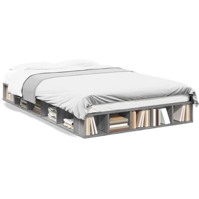 vidaXL Bed Frame Grey Sonoma 140x190cm - Bed frame vidaXL Bed Frame Grey Sonoma 140x190cm - Bed frame