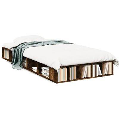 vidaXL Bed Frame Smoked Oak 90x190 cm - Bed Frame vidaXL Bed Frame Smoked Oak 90x190 cm - Bed Frame
