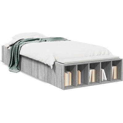 vidaXL 3280606 Graues Sonoma Bettgestell - 100x200 cm vidaXL 3280606 Graues Sonoma Bettgestell - 100x200 cm