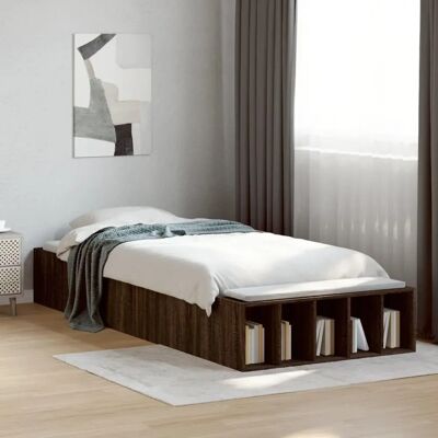 vidaXL Bettgestell Braun Eichen-Optik Holzwerkstoff 100x200 cm - Bettgestell vidaXL Bettgestell Braun Eichen-Optik Holzwerkstoff 100x200 cm - Bettgestell