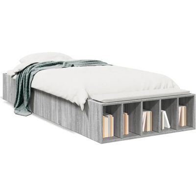 vidaXL Bettgestell Grau Sonoma 90x200 cm - Mit Stauraum vidaXL Bettgestell Grau Sonoma 90x200 cm - Mit Stauraum