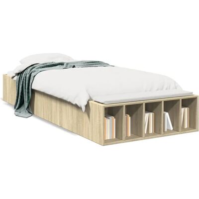 vidaXL Sonoma Eiche Bettgestell - Holzwerkstoff Small Single vidaXL Sonoma Eiche Bettgestell - Holzwerkstoff Small Single
