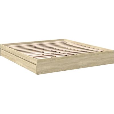 vidaXL Sonoma Eiche Bettgestell mit Schubladen - Bett, Modern, Langlebig, 180x200cm vidaXL Sonoma Eiche Bettgestell mit Schubladen - Bett, Modern, Langlebig, 180x200cm