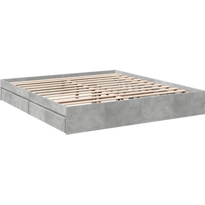 vidaXL Bedframe met Laden - Beton Grijs - 180x200 cm - Bed Frame vidaXL Bedframe met Laden - Beton Grijs - 180x200 cm - Bed Frame