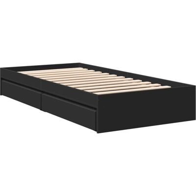 vidaXL Bed Frame with Drawers - Black - 135x190 cm Double - Bed Type vidaXL Bed Frame with Drawers - Black - 135x190 cm Double - Bed Type