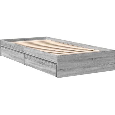 vidaXL Bettgestell mit Schubladen - Bett, Grau Sonoma, 100x200 cm vidaXL Bettgestell mit Schubladen - Bett, Grau Sonoma, 100x200 cm