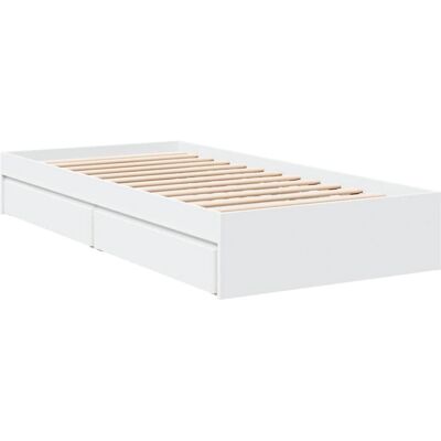 vidaXL Bettgestell mit Schubladen - Eichen-Optik - Weiß - 90x200 cm - Doppelbett vidaXL Bettgestell mit Schubladen - Eichen-Optik - Weiß - 90x200 cm - Doppelbett