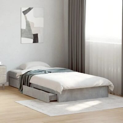 vidaXL Bed Frame with Drawers Concrete Grey - Bed Type vidaXL Bed Frame with Drawers Concrete Grey - Bed Type
