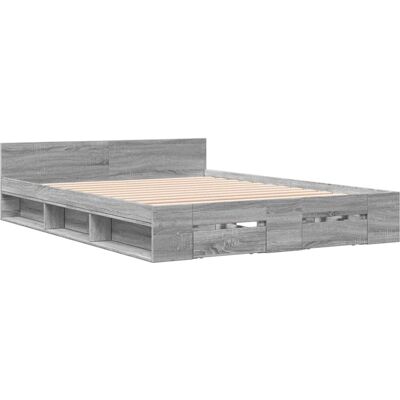 vidaXL 3280767 Grijs Sonoma Bed Frame met Lades - Bedtype vidaXL 3280767 Grijs Sonoma Bed Frame met Lades - Bedtype