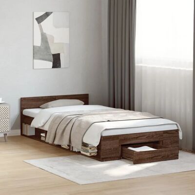 vidaXL Bettgestell mit Schubladen - Sonoma-Eiche - Bett vidaXL Bettgestell mit Schubladen - Sonoma-Eiche - Bett