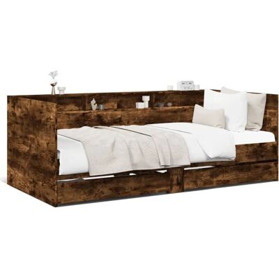 vidaXL Schlafsofa Räuchereiche - Schlafsofa mit Schubladen 100x200 cm vidaXL Schlafsofa Räuchereiche - Schlafsofa mit Schubladen 100x200 cm