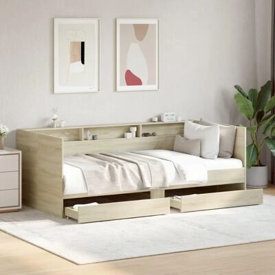 Lit de jour Sonoma Chêne 75x190 cm avec tiroirs - Avec Rangement - Publicité Lit de jour Sonoma Chêne 75x190 cm avec tiroirs - Avec Rangement - Publicité