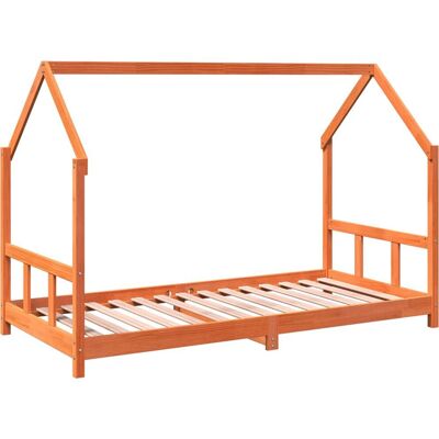 vidaXL Kinderbett Braun Holz - Stabil, Niedrig, 90x190cm vidaXL Kinderbett Braun Holz - Stabil, Niedrig, 90x190cm