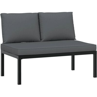 VidaXL Gartentisch mit Kissen - Aluminium, Schwarz, 110x73x73cm VidaXL Gartentisch mit Kissen - Aluminium, Schwarz, 110x73x73cm