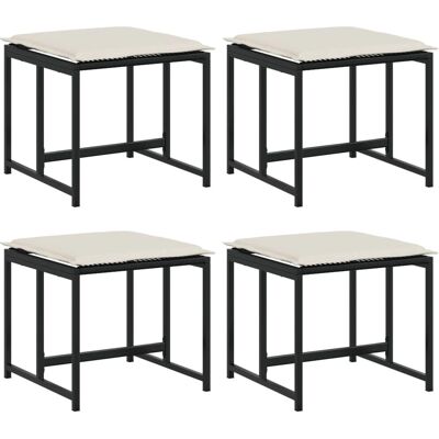 VidaXL Gartensitzgruppen - 4 schwarze Rattan-Hocker VidaXL Gartensitzgruppen - 4 schwarze Rattan-Hocker