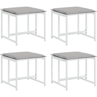 vidaXL Kruk - Weerbestendig, Stalen Frame, Verwijderbare Kussens vidaXL Kruk - Weerbestendig, Stalen Frame, Verwijderbare Kussens