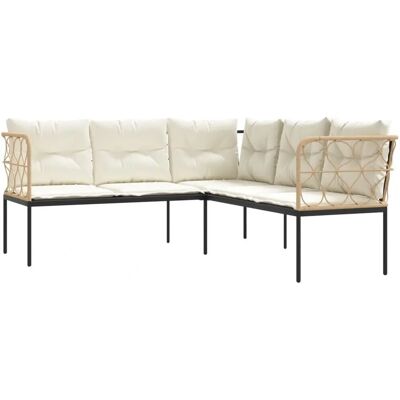 VidaXL Sofa Ogrodowy w Kształcie L - Wytrzymała Stalowa Konstrukcja, Wodoodporne Poduszki VidaXL Sofa Ogrodowy w Kształcie L - Wytrzymała Stalowa Konstrukcja, Wodoodporne Poduszki