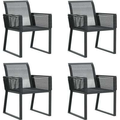 vidaXL Schwarze Poly Rattan Gartensessel 4er Set - Gartenstühle vidaXL Schwarze Poly Rattan Gartensessel 4er Set - Gartenstühle