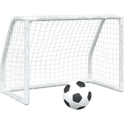 vidaXL Kindervoetbaldoelen Wit - 2 Stück mit Ball - 64x35x48 cm vidaXL Kindervoetbaldoelen Wit - 2 Stück mit Ball - 64x35x48 cm