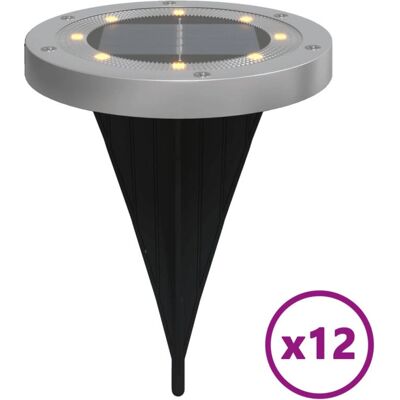 vidaXL Solar-Bodenleuchten mit Erdspieß - 12 Stück - Bodenleuchten vidaXL Solar-Bodenleuchten mit Erdspieß - 12 Stück - Bodenleuchten
