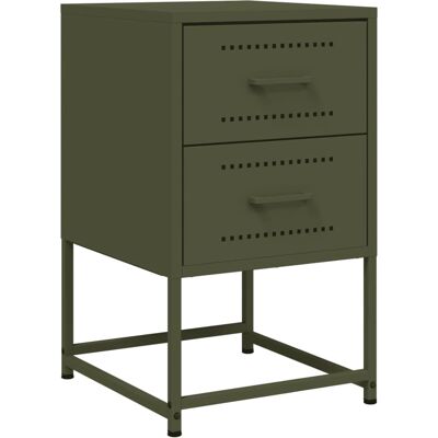 vidaXL Nuits de chevet en acier vert olive - Table de nuit - Publicité vidaXL Nuits de chevet en acier vert olive - Table de nuit - Publicité